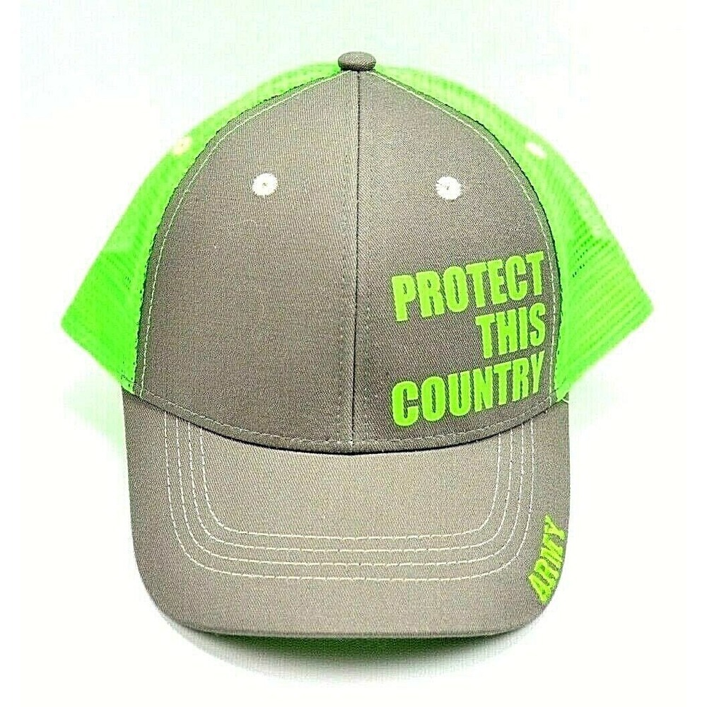 AP Army Performance Protect This Country Snapback Green /‎ Gray Hat Cap